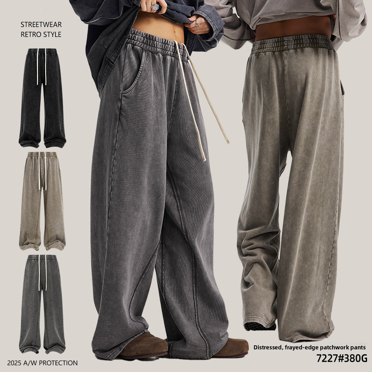 Retro Wide-Leg Men's Casual Pants