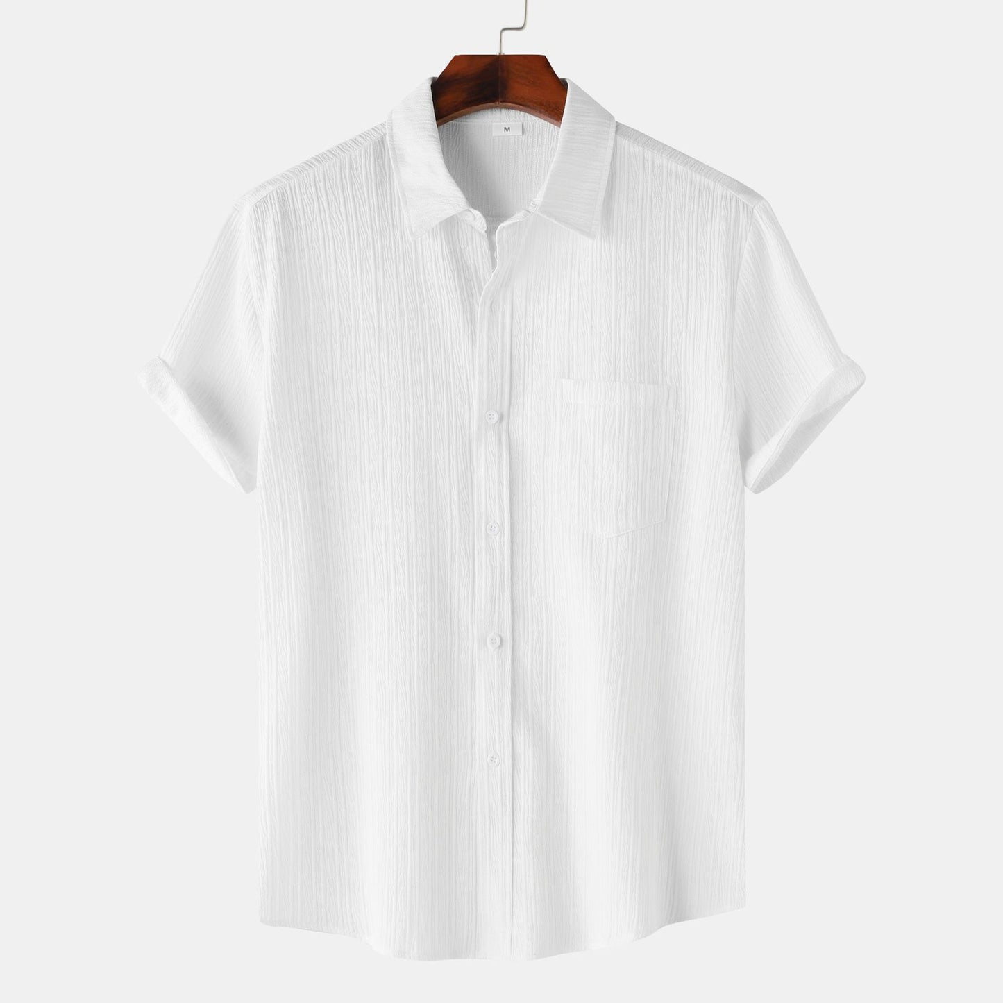 Mens Short Sleeve Lapel Shirt