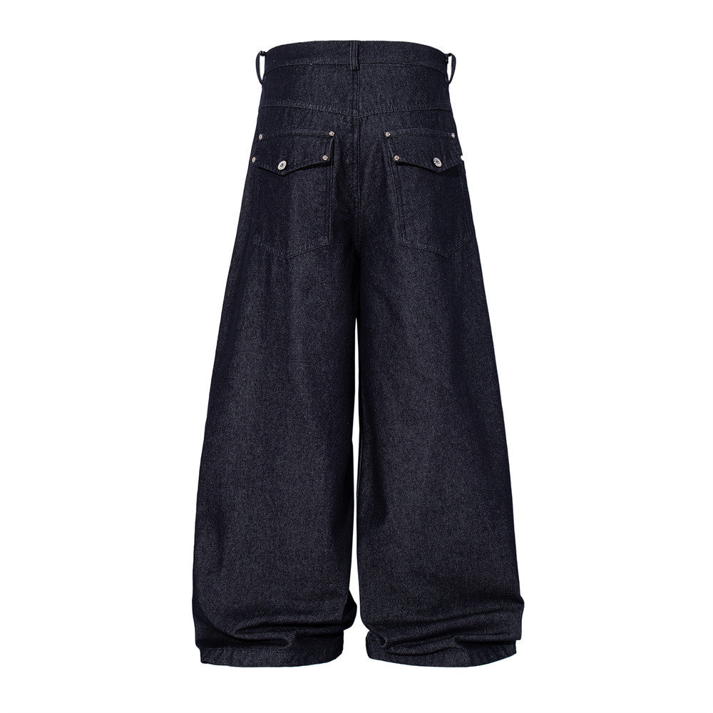 Mens Denim Wide Leg Pants