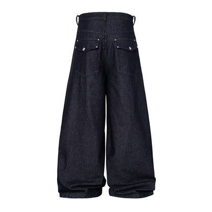 Mens Denim Wide Leg Pants