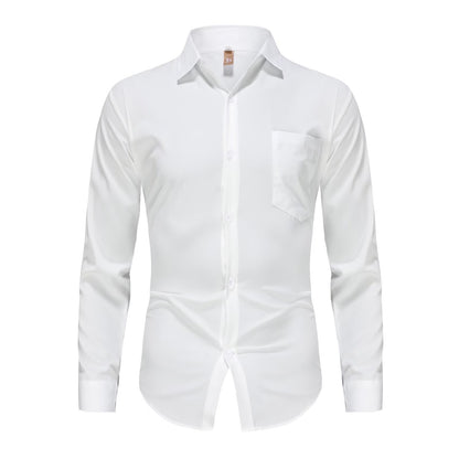Spring and summer slim fit youth versatile shirt for men
