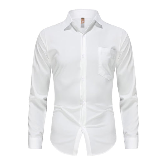 Spring and summer slim fit youth versatile shirt for men