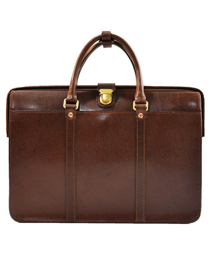 Men's Cowhide Leather Business Briefcase