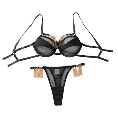 Gathering perspective sexy lingerie two-piece set