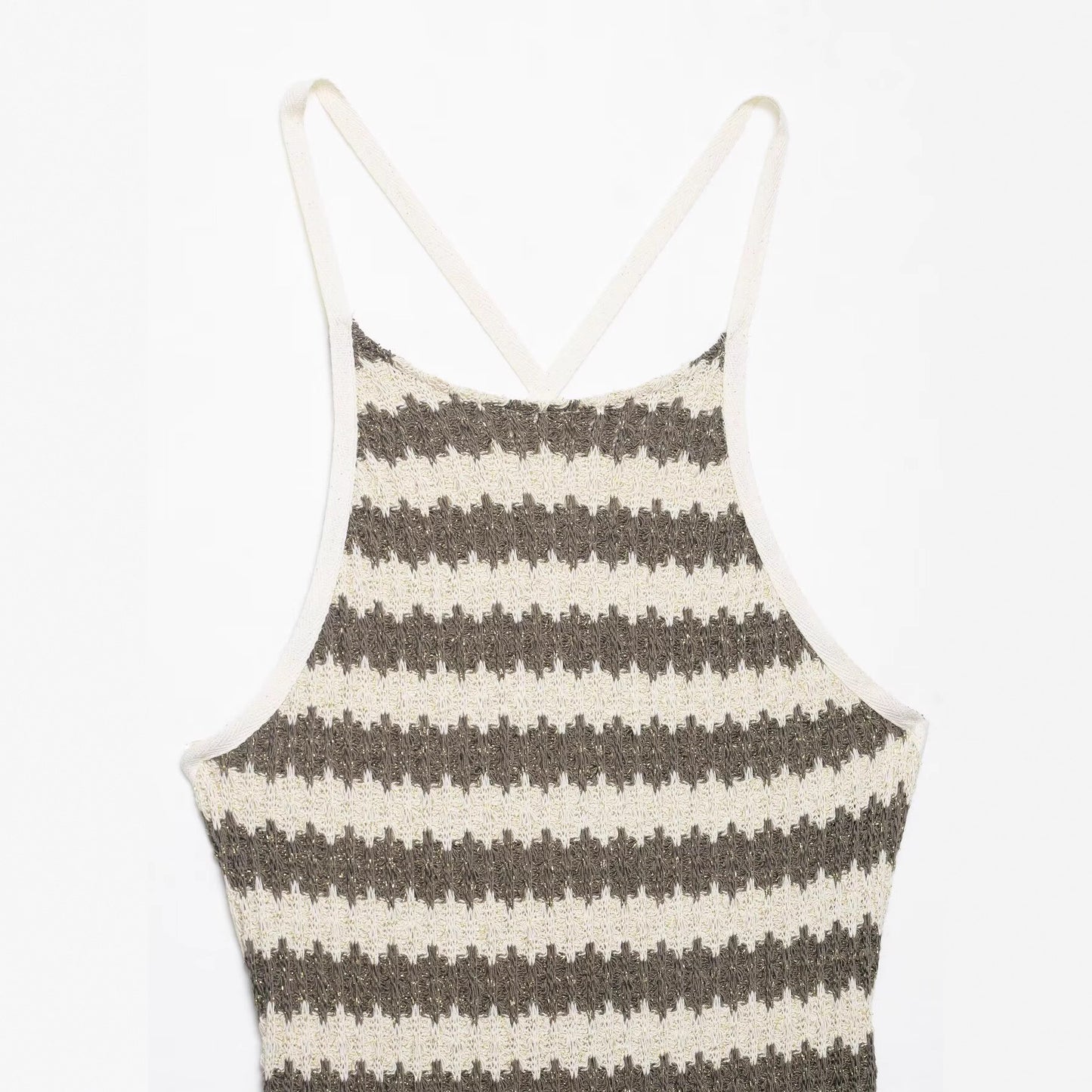 Striped Knitted Strap Dress