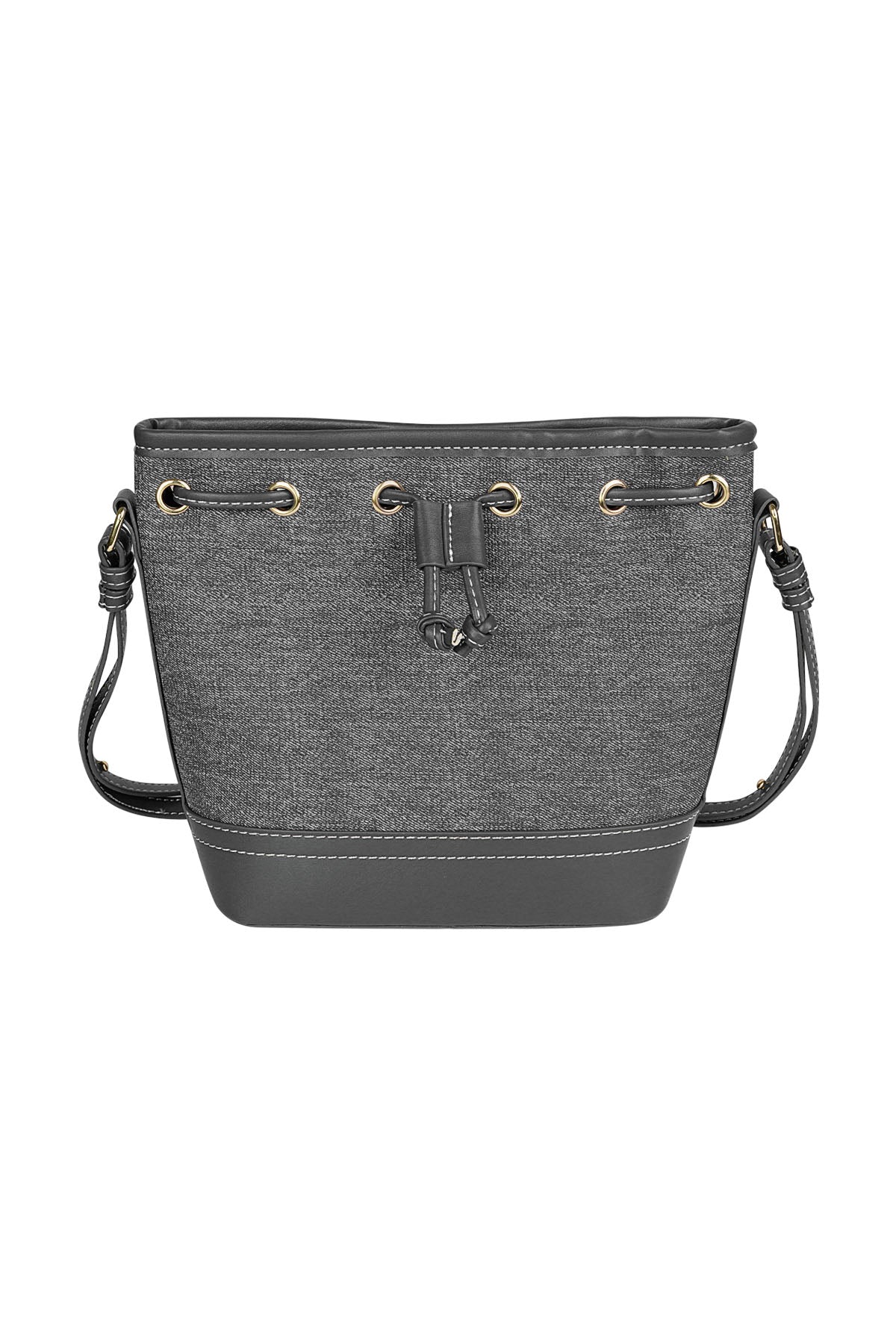 Denim bucket bag -  donkerblauw
