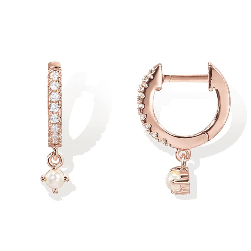 Brass Electroplated Zircon Stud Earrings