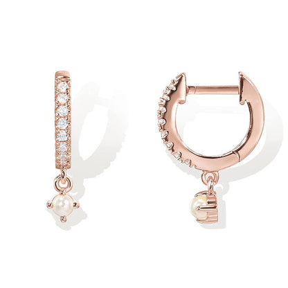 Brass Electroplated Zircon Stud Earrings