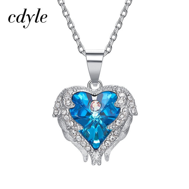 Cdyle Echte 925 Sterling Zilveren Engelenketting met Swarovski-kristallen