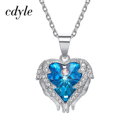 Cdyle Echte 925 Sterling Zilveren Engelenketting met Swarovski-kristallen