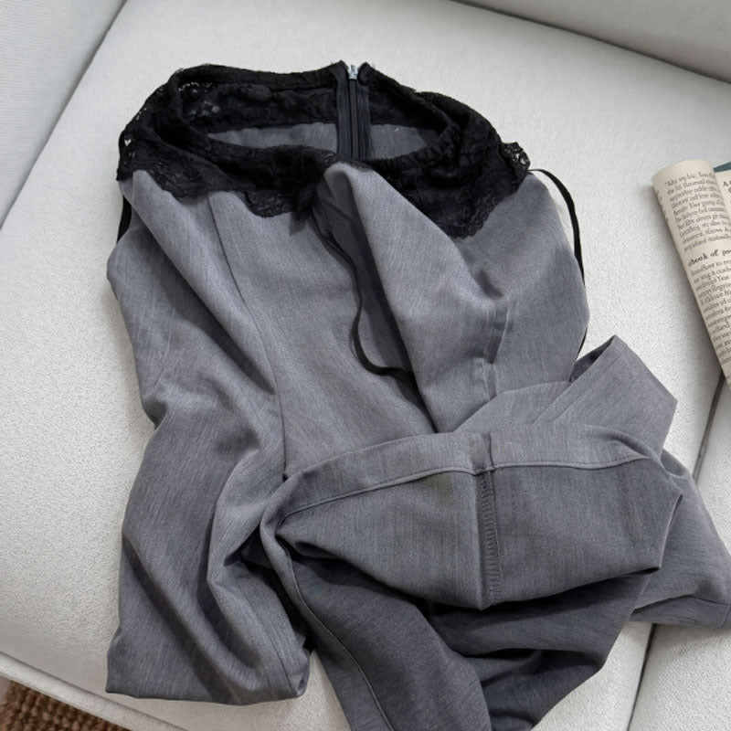 Womens Lace Wide-Leg Casual Pants