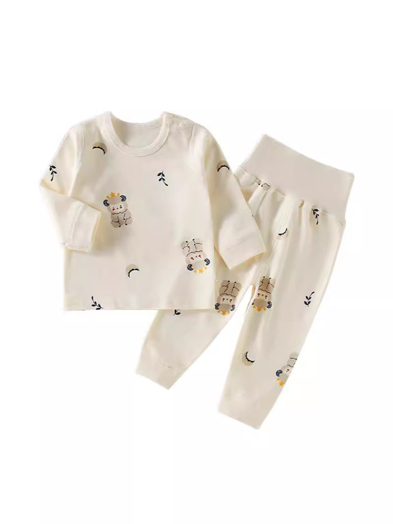 Childrens Cotton Pajama Set Long Sleeve Two-Piece