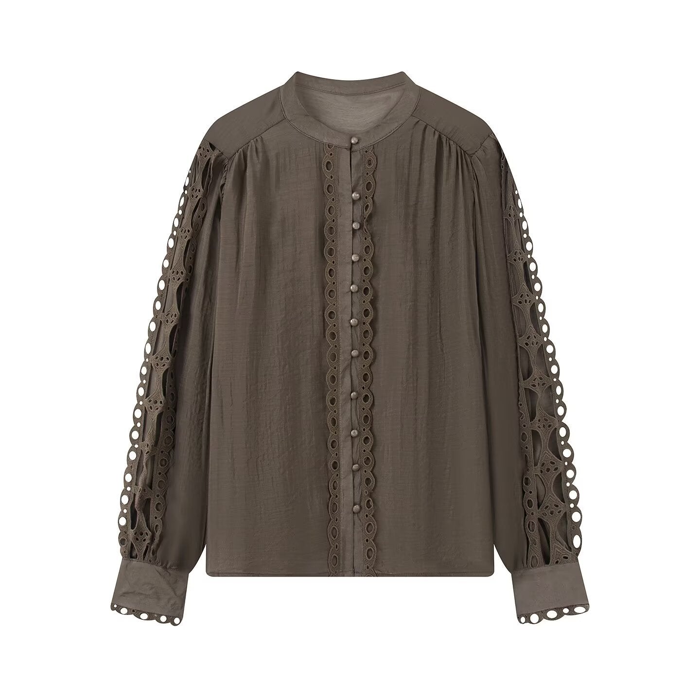 Lace trimmed shirt top