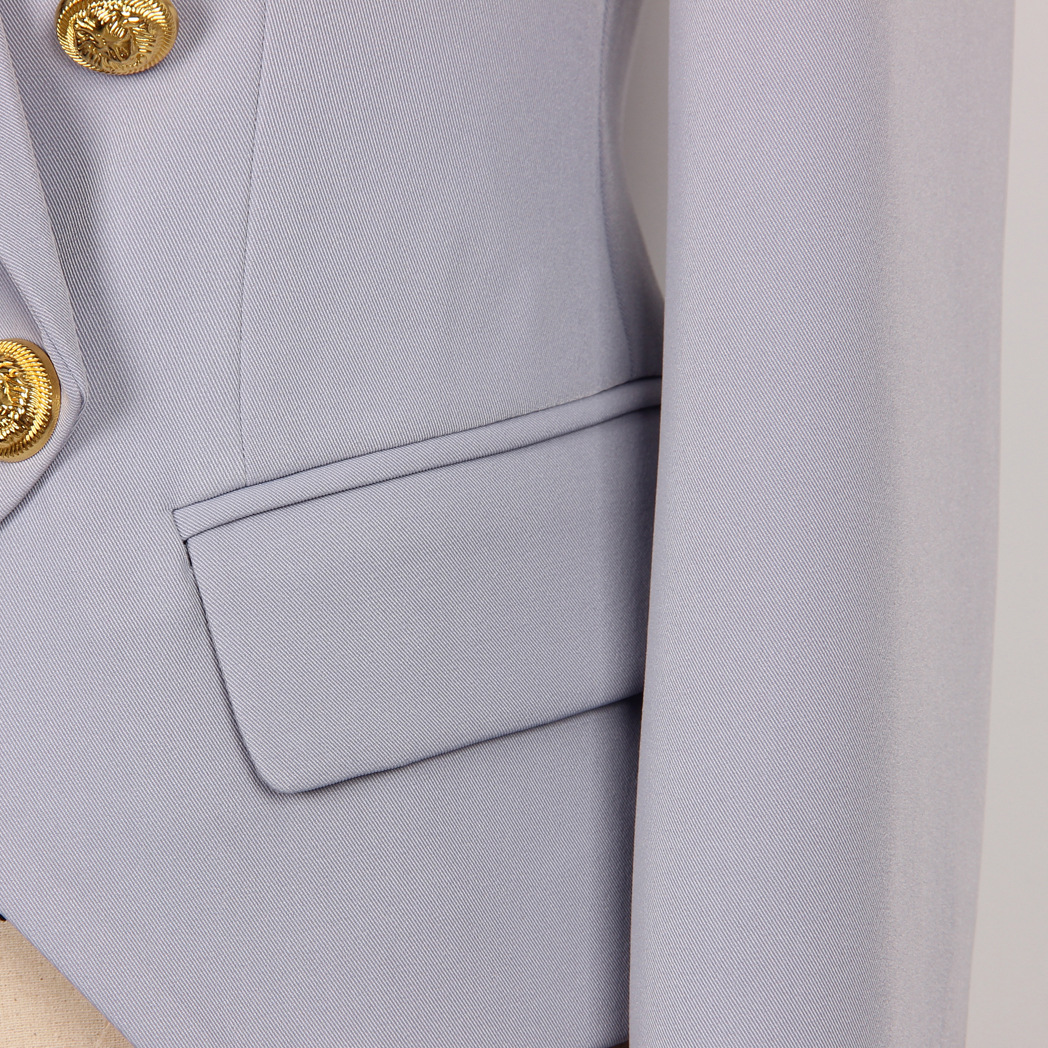 Klassieke damesblazer met dubbele rij gouden knopen