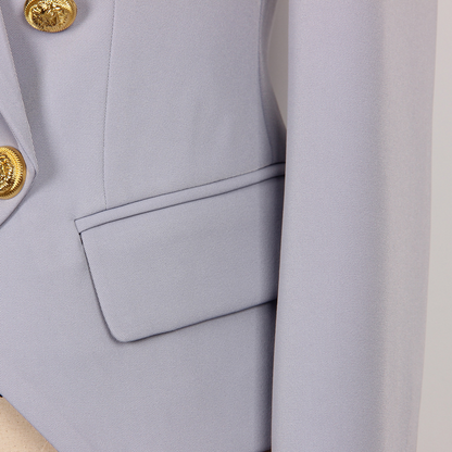 Klassieke damesblazer met dubbele rij gouden knopen
