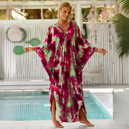 Loose Beach Cover Up Dress with Sun Protection