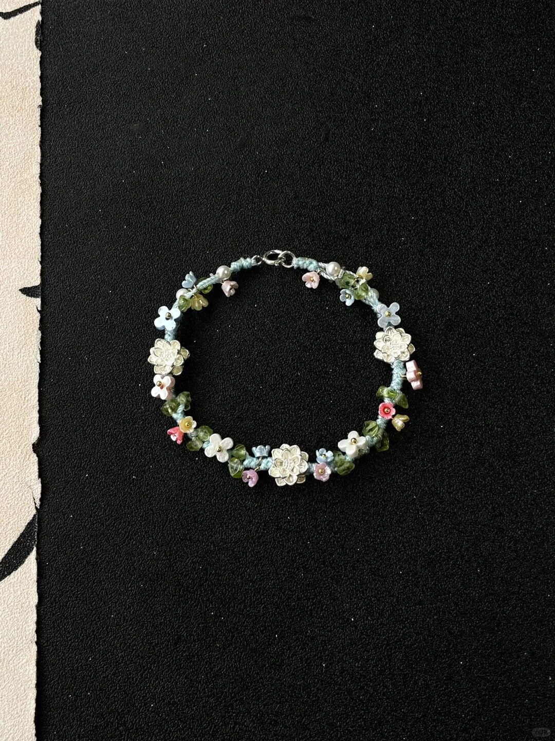 Designer Lotus Woven Silver Plated Bracelet