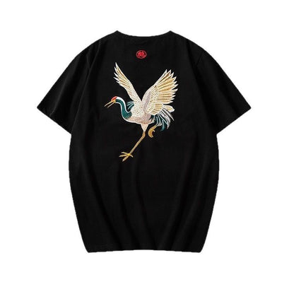 Men's Chinese Style Embroidered Cotton T-Shirt