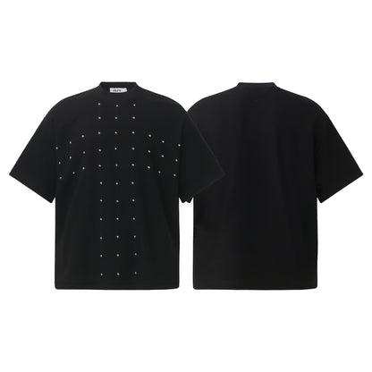 Losse T-shirts met korte mouwen en klinknagels unisex