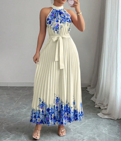 Maxi-jurk van chiffon met bloemenprint
