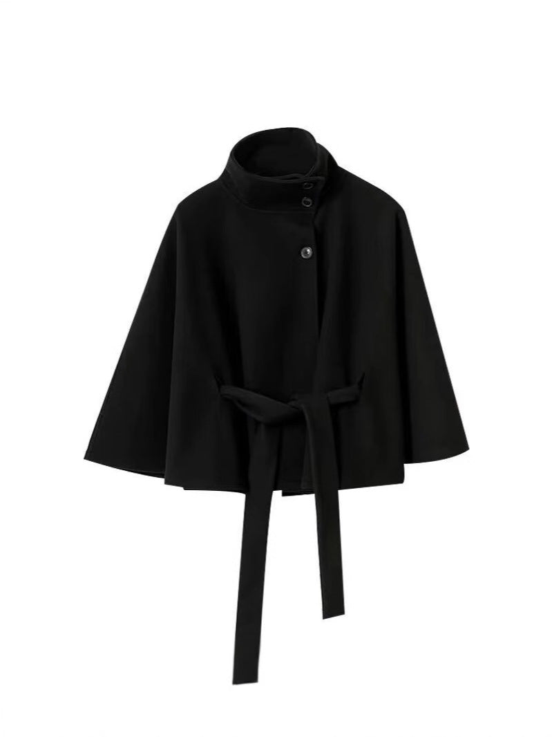 Elegant Womens Wool Blend Belted Coat