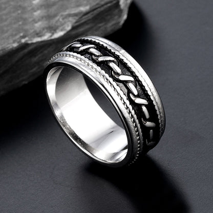 Retro Men's Titanium Steel Rotating Ring