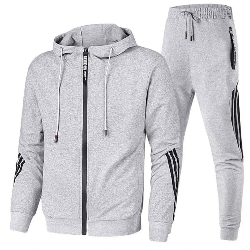 Printed Hooded Sports Sweatshirt and Pants Set