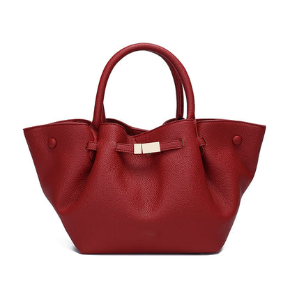 Women's Textured Pleated Tote Bag Large Capacity Single Shoulder Handbag
