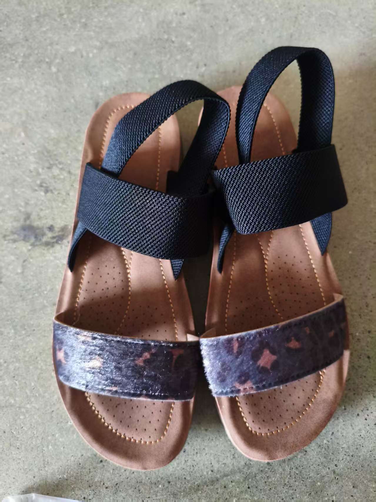 Elastic Fabric One-Strap Sandals
