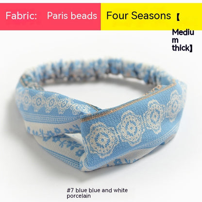 Elastische gekruiste chiffon hoofdband in Boheemse stijl