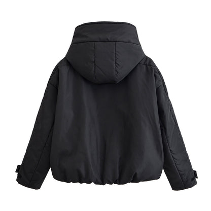 Trendy katoenen jas met capuchon voor dames