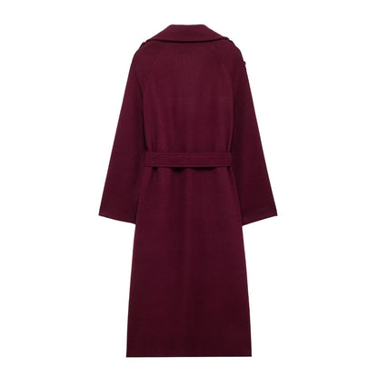 Womens Woolen Double Breasted Coat