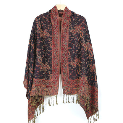 Women's Jacquard Imitation Cashmere Shawl Wrap Long Scarf