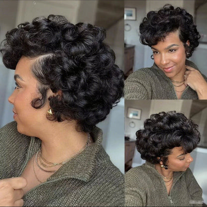 Pixie Cut Human Hair Front Lace Wig