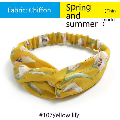 Elastische gekruiste chiffon hoofdband in Boheemse stijl
