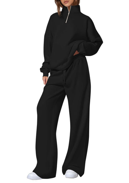 Women's Half-Zip Sweatshirt and Pants Set