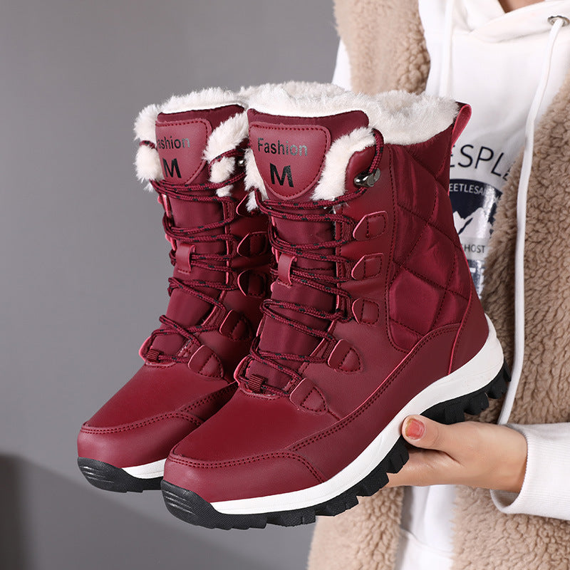 Unisex Warm Fur Lined Flat Snow Boots