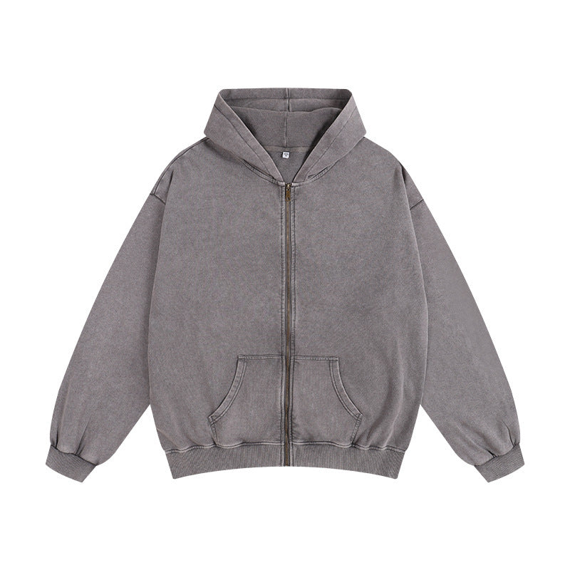 Distressed Cotton Hooded Sweatshirt