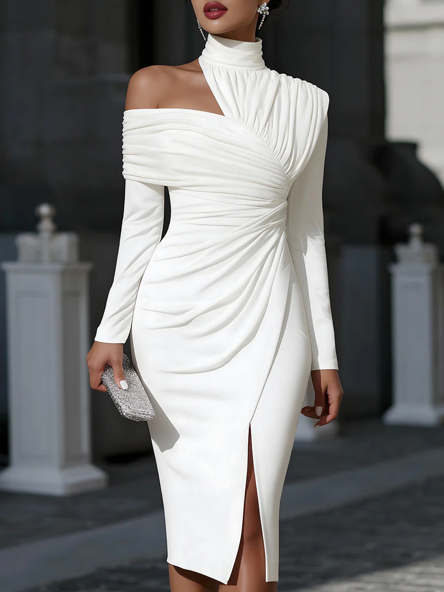 Elegant Off-Shoulder Slit Dress