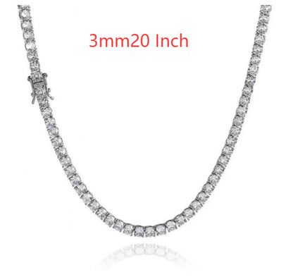 S925 Zilveren Moissanite Enkelrijige Tennisketting Unisex