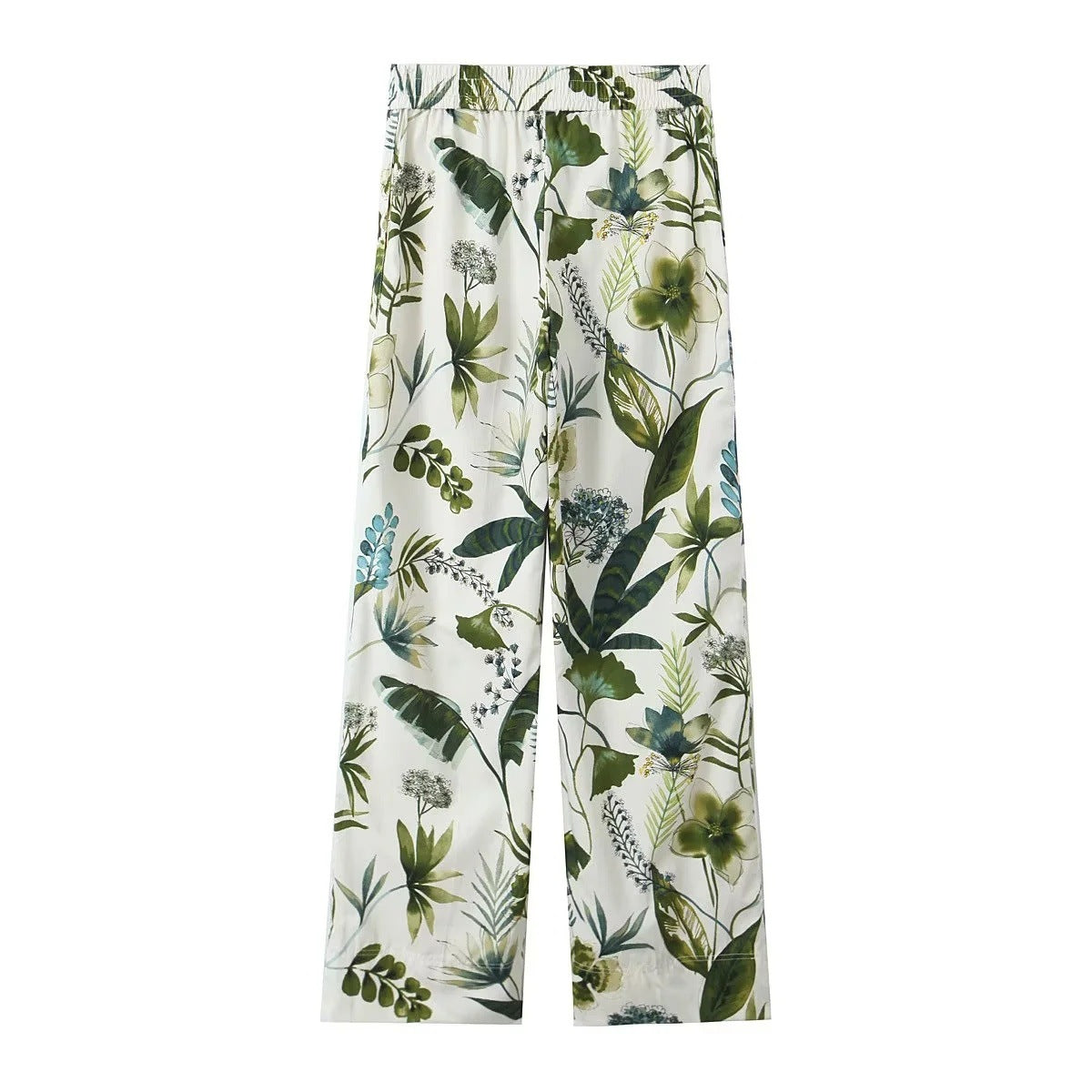 Women's Printed Shirt + Straight Leg Pants Set