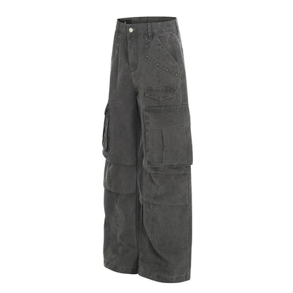 Heren cargo broek met rechte pijpen