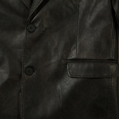 Amerikaans effen PU-leren colbert voor heren