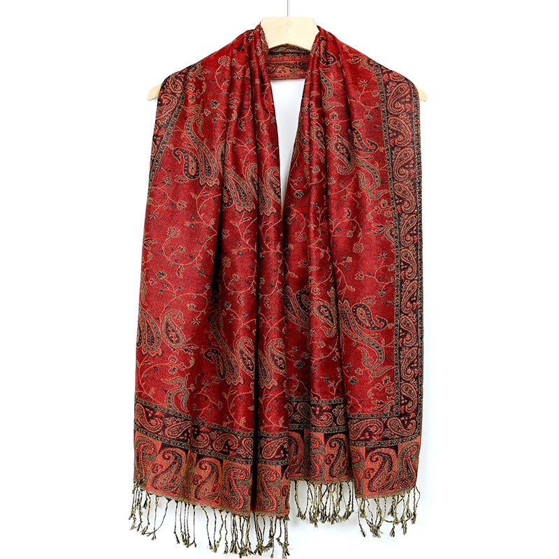 Women's Jacquard Imitation Cashmere Shawl Wrap Long Scarf