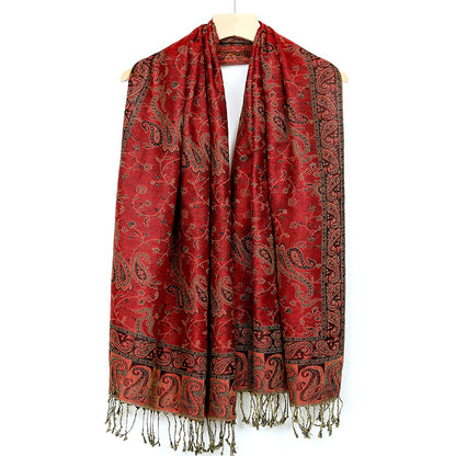 Women's Jacquard Imitation Cashmere Shawl Wrap Long Scarf