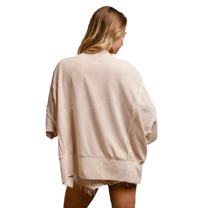 Dames oversized casual sweatshirt met borduursels