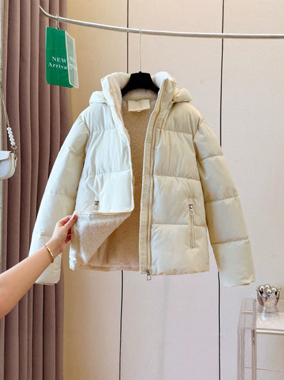 Womens Winter Hooded Short Puffer Jacket