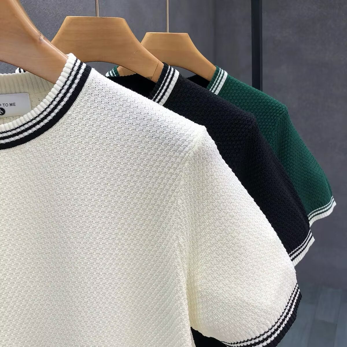 Mens Color Block Knit Shirt