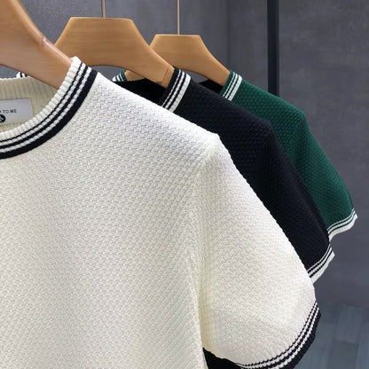 Mens Color Block Knit Shirt