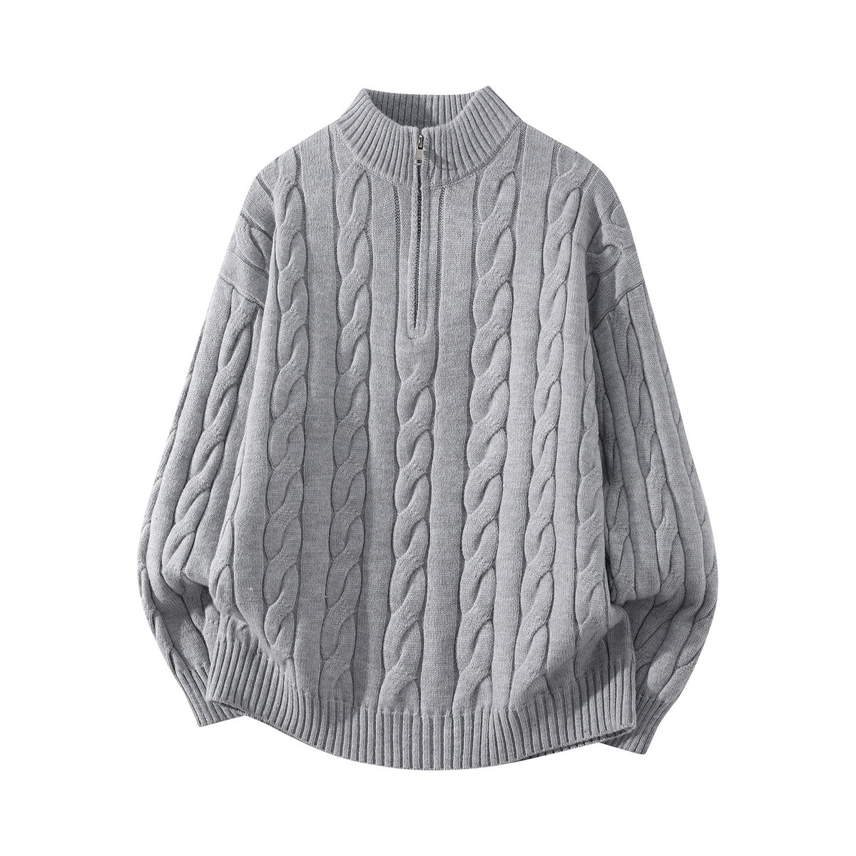 Mens Half Zip Cable Knit Sweater